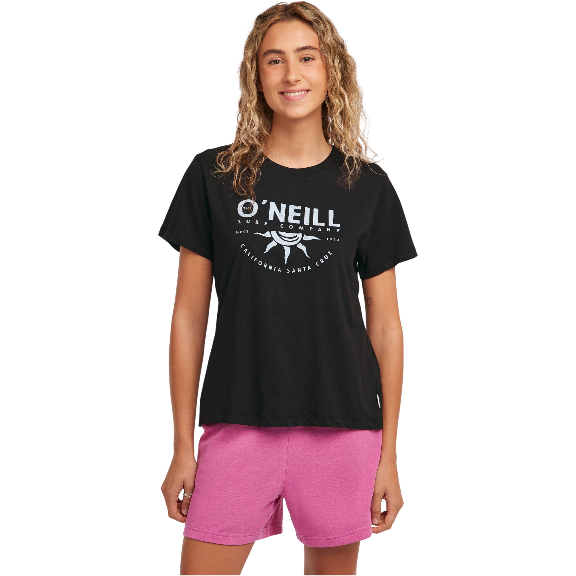 2026 O'Neill Womens Front Print T-shirt 1850265 - Black Out